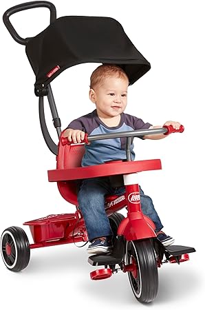 Toddler Bike, Kids Bike, Tricycle Toddler Toys for Ages 2-4, Baby Toy, Radio Flyer 4-in-1 Stroll 'N Trike, for Ages 1-5 Years, Red (Amazon Exclusive)