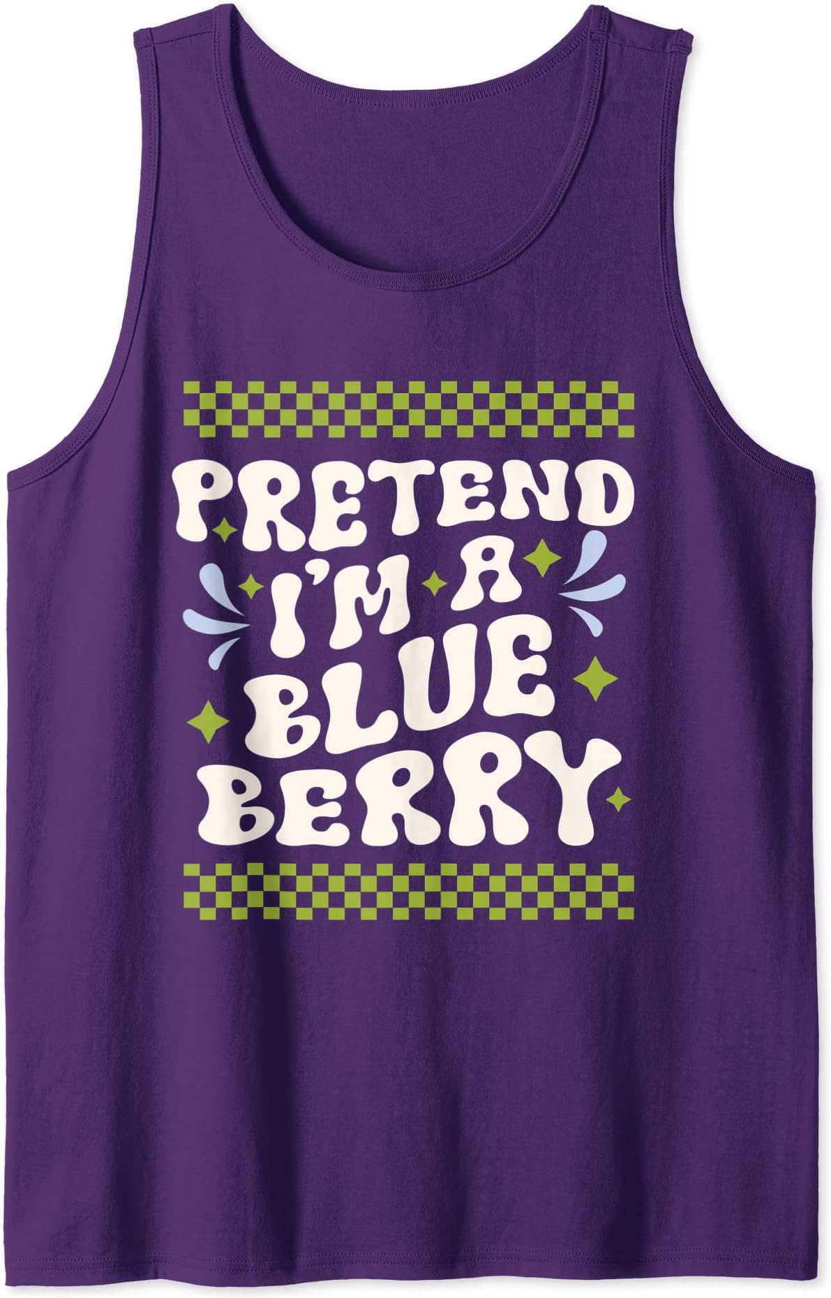 Pretend I'm A Blueberry Funny Halloween Costume Groovy 70s Tank Top
