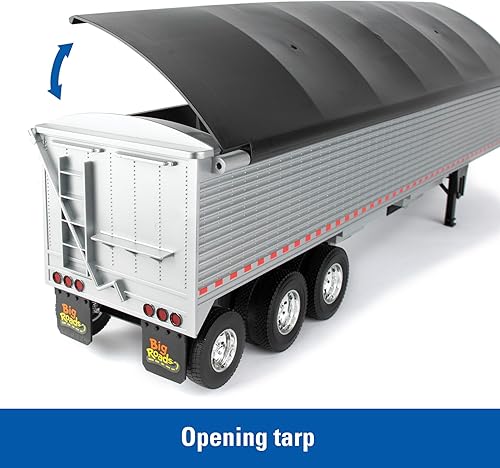 Miniatura 6 de Big Farm Peterbilt Model 367 - Juguete semirremolque a escala 1:16, incluye remolque de grano, juguetes de construcción, metal fundido a presión y