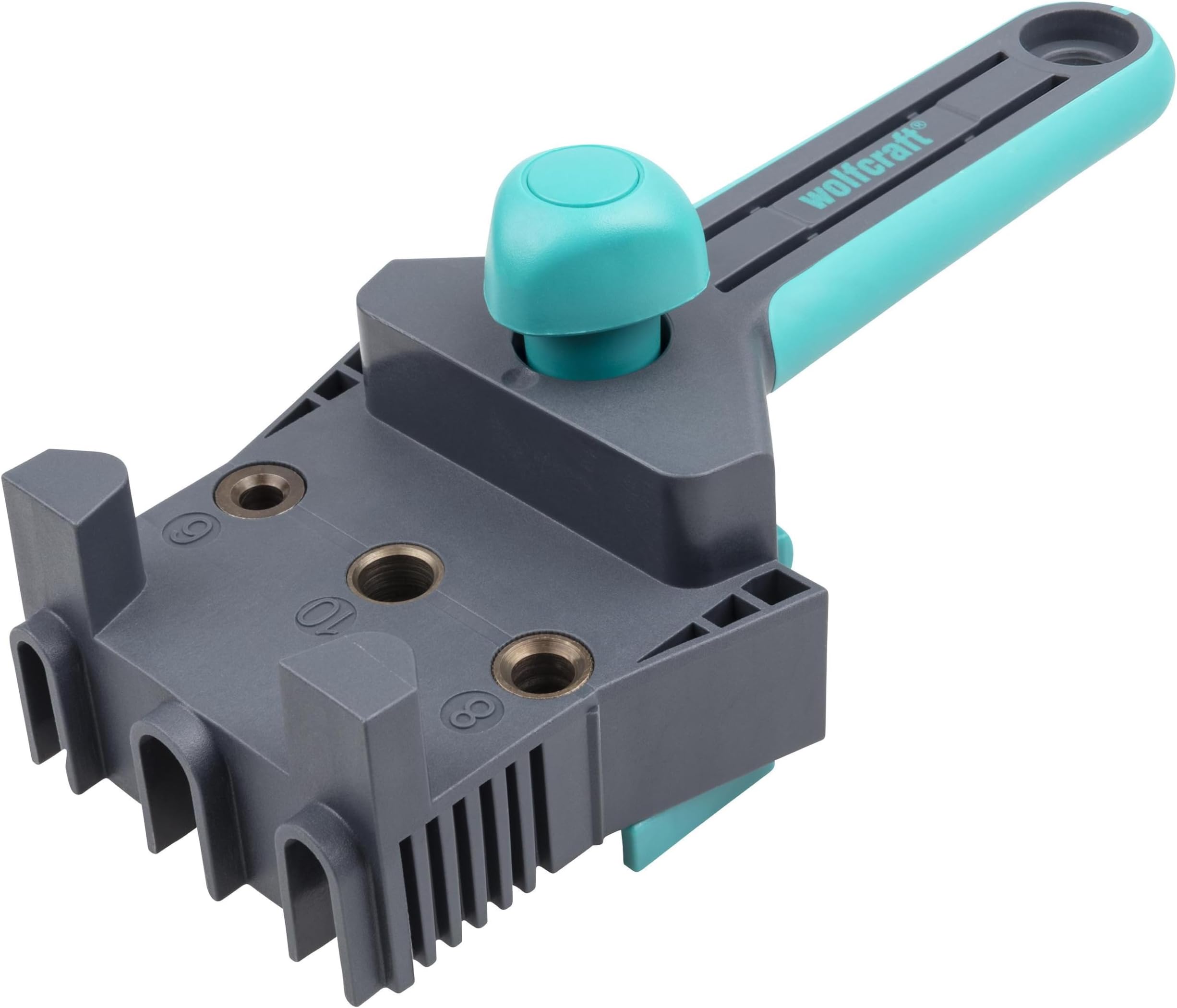 wolfcraft Dowelmaster Dowel Jig - Dowelling Jig for Edge-to-Edge, Corner & T-Butt Joints in Wood & Boards, Fits 6, 8 & 10 mm Dowels, 12–30 mm Board Thickness - 4640000