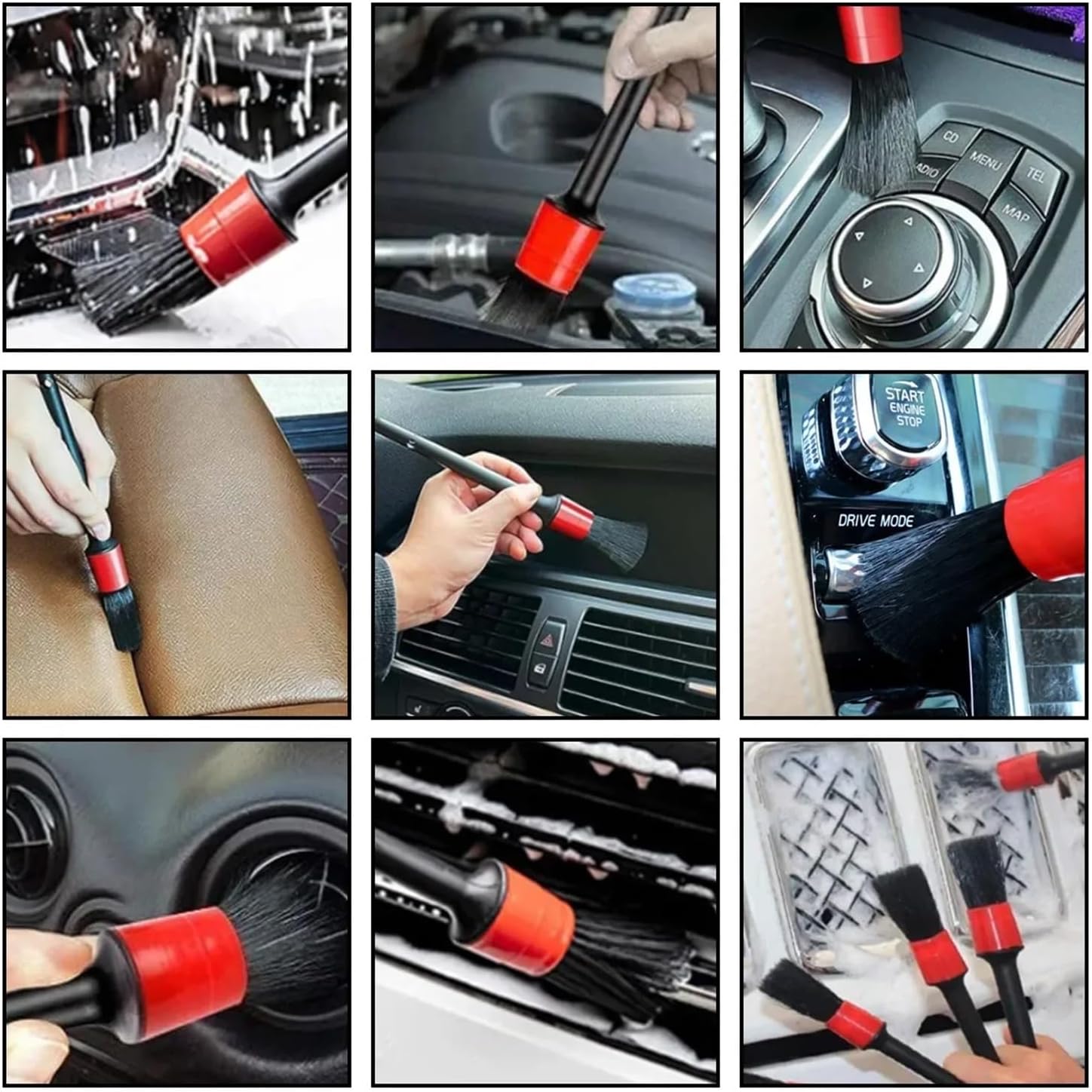 126-piece car Detailing Cleaning Set with Ventilated Sponge Towel Edge for dust and Dirt Removal polishing car Interior Cleaning Tools