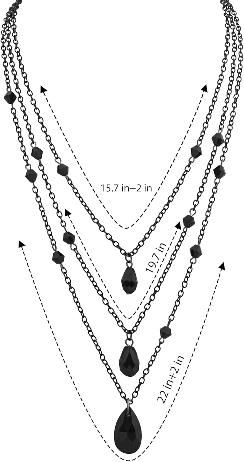 Sacina Layered Black Red Teardrop Choker Necklace, Gothic Emo Punk Grunge Necklace, Goth Jewelry, Christmas Jewelry Gift for Women - Image 5