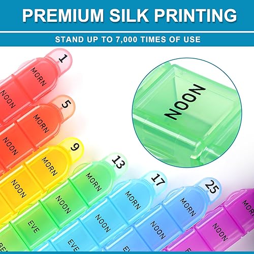 Miniatura 8 de Zoksi Organizador mensual de pastillas 4 veces al día, organizador de pastillas para 30 días, organizador de pastillas de un mes, pastillero de 31