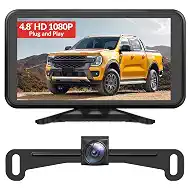 AUTO-VOX Backup Camera for Truck Plug and Play: 4.8" 1080P Stable Signal Clear Night Vision Rear View Camera System, IP69K Waterproof 3X Zoom Back Up Camera for Car SUV Pickup Van