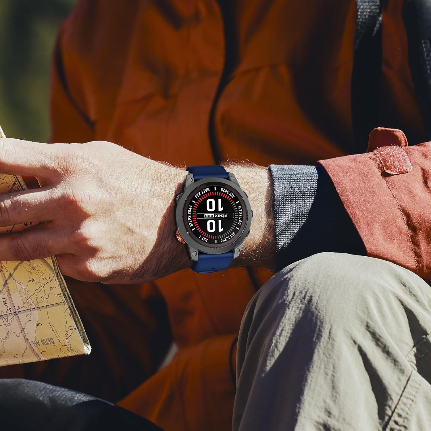 Compatible with Garmin Fenix 7X Band, 26mm Soft Silicone Watch Band Replacement for Fenix 5X/Fenix 6X/Fenix 5X Plus/Fenix 6X Pro/Fenix 7X Pro/Fenix 3/Fenix 3 HR Smartwatch - Image 6