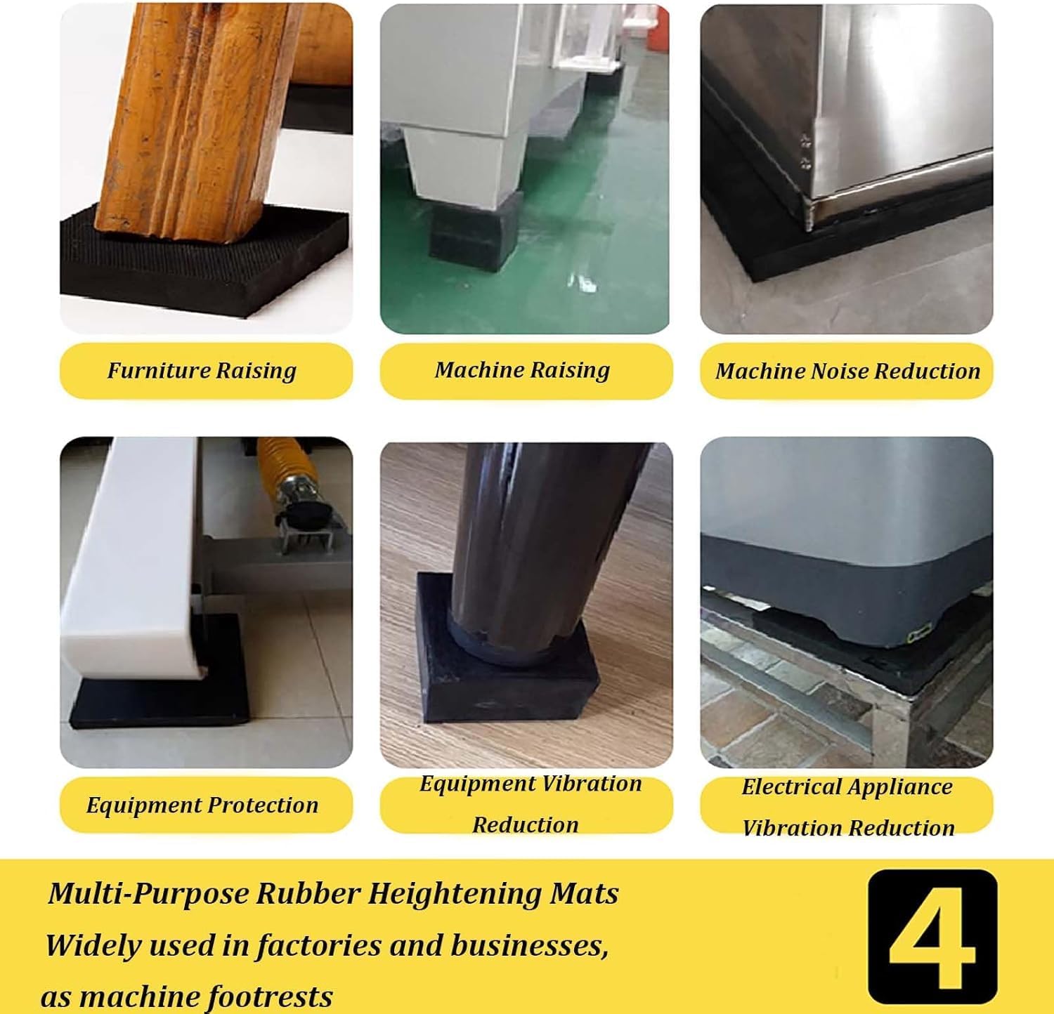 Anti-Slip Shock-Absorbing Rubber Mats for Furniture, Machinery, DIY Projects(60mm)