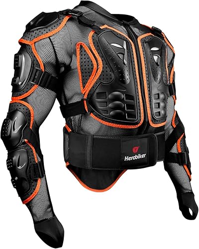 Miniatura 9 de Chaqueta para motociclista estilo armadura Herobiker, protección de columna vertebral y pecho para Motocross, chaqueta de moto protectora 2 estilos,