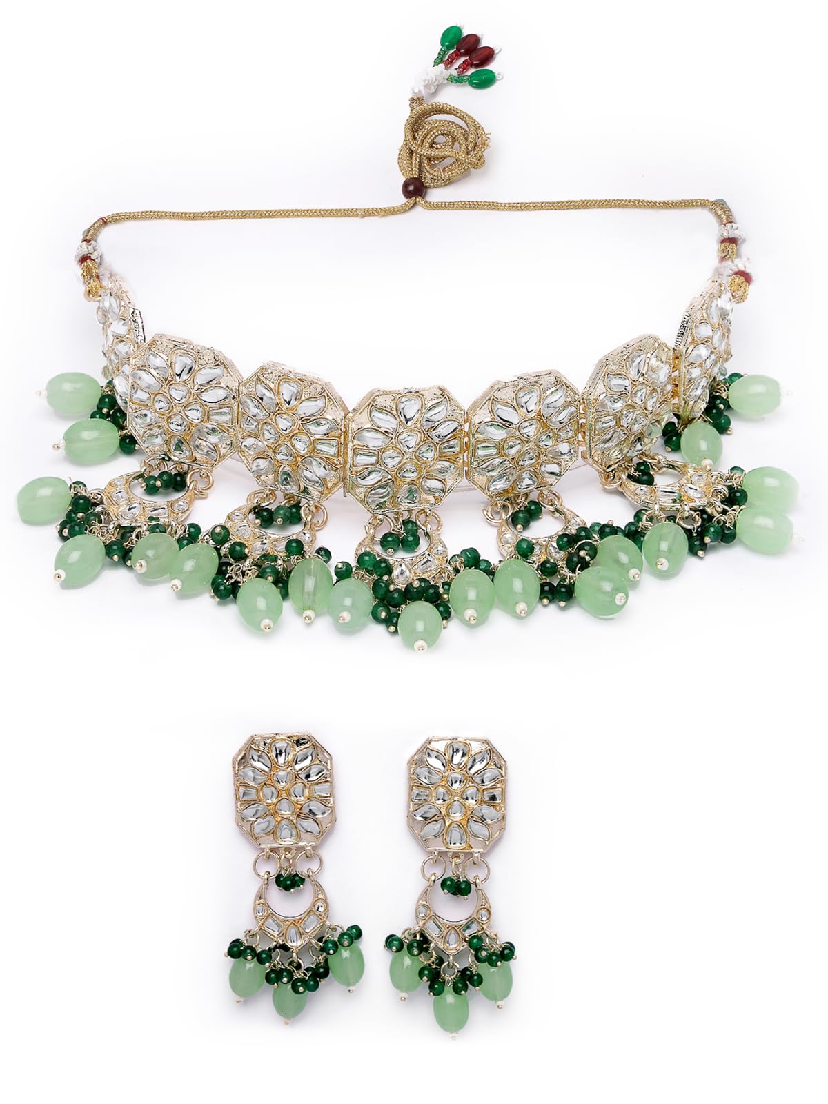 Studio Sukkhi Desirable Kundan Studded Gold Plated Mint Green Choker Necklace Set With Drop Earrings | Jewellery Set For Women A nd Girls (NS105839) (B0CPLYHJPV) Amazon Price History, Amazon Price Tracker