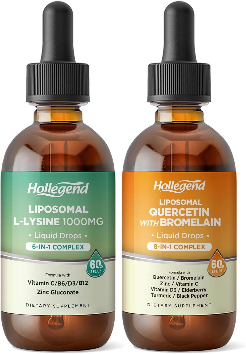 Liposomal L-lysine & Quercetin 1000MG Liquid Drops, Immunity & Overall Health