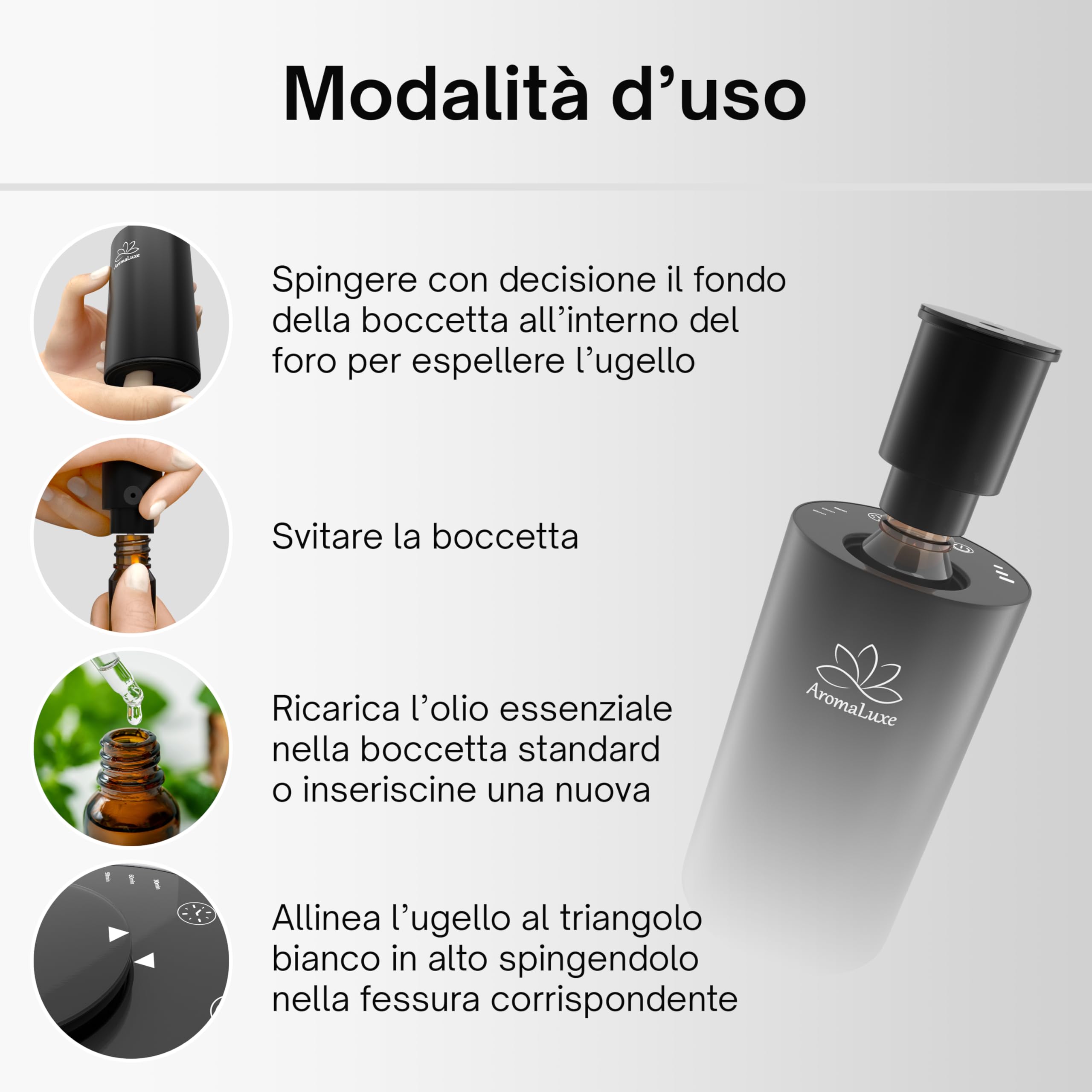 Diffusore di profumo HVAC, macchina intelligente per la casa, con tecnologia ad aria fredda, diffusore di oli essenziali senz'acqua, per soggiorno, ufficio, spa,A