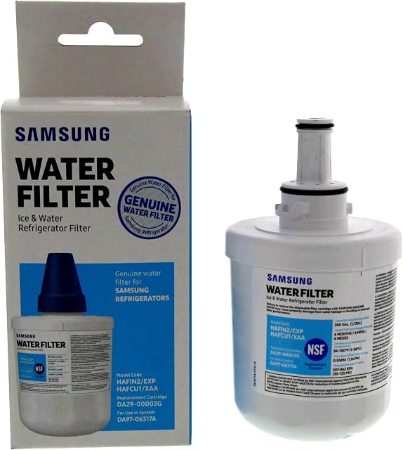 SAMSUNG Genuine Filter for Refrigerator Water and Ice, Carbon Block Filtration for Clean, Clear Drinking Water, 6-Month Life, DA29-00003G, 1 Pack
