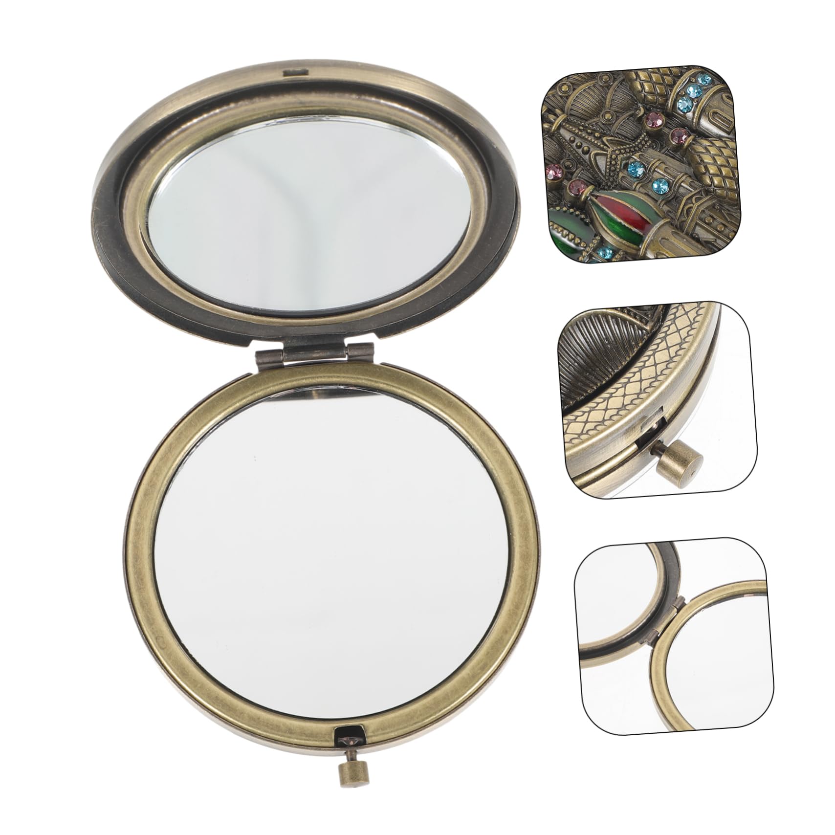 minkissy 4stücke Handspiegel Retro Klappspiegel Kompakter Kosmetikspiegel Für Doppelseitiger Schminkspiegel Mit Hochauflösender Für Und Make-up-