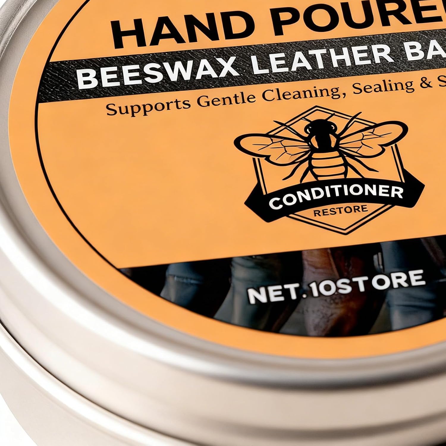Leather Conditioner, Beeswax Polishing and Restoring Balm for Boots, Furniture, Couch, Jackets, Purses, Seat Belts, Car Leather Care, 100g