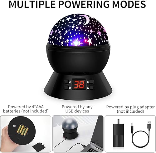 Miniatura 6 de Proyector de estrellas para habitación de niños, proyector de luz de estrellas para dormitorio, proyector de luz nocturna para niños con