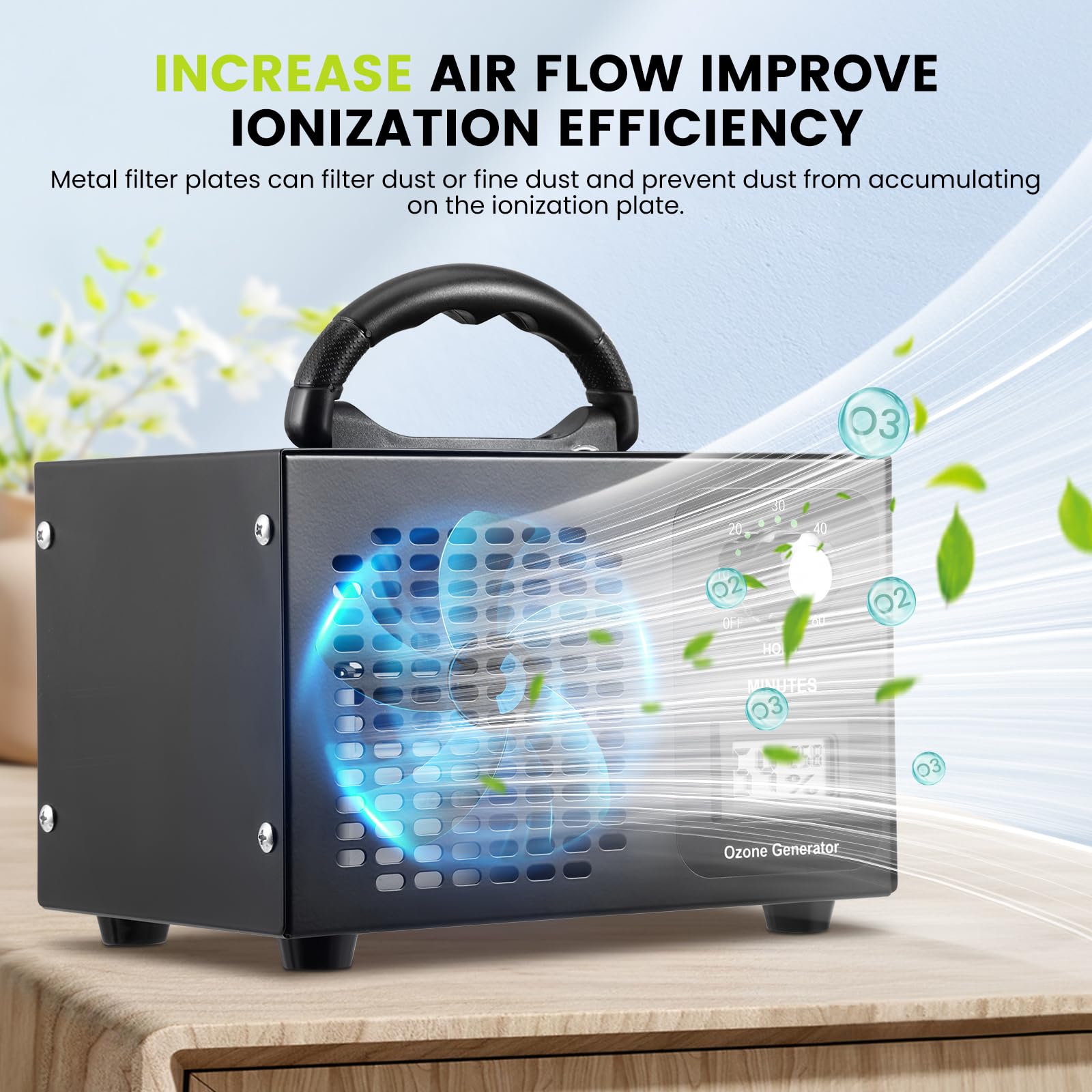 ICARE Ozongenerator 30000mg/h mit 120 Min Timer für 300