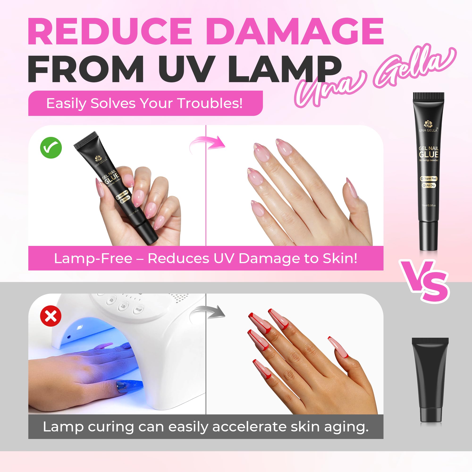 UNA GELLA Nail Glue - No UV Light -8