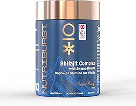 Nutriburst Shilajit Resin Gummies, Ayurvedic Herbal Blend with Swarna Bhasma, KSM-66 Ashwagandha, Black Musli and Ginger, Natural Energy & Vitality Boost, Mixed-Berry Flavor | 30 Gummies, 1 month pack