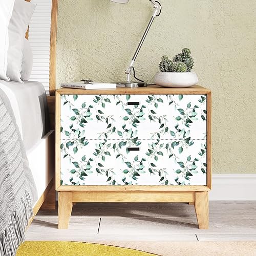 Miniatura 3 de Erfoni - Papel tapiz autoadhesivo de hojas verdes, papel adhesivo floral de 17.7 x 196.8 pulgadas, hojas verdes, hojas de oliva, flores botánicas,