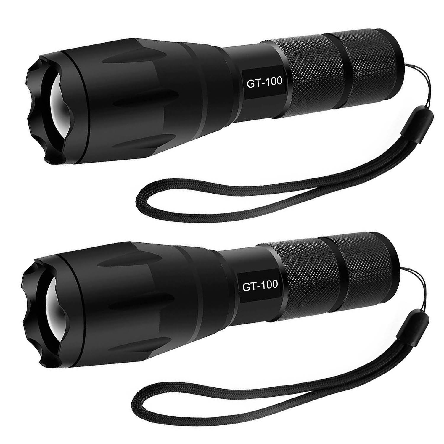 ABUNRO Portable Tactical LED Flashlight Ultra Bright T6 led Torch Hand Light Adjustable Focus and 5 Light Modes