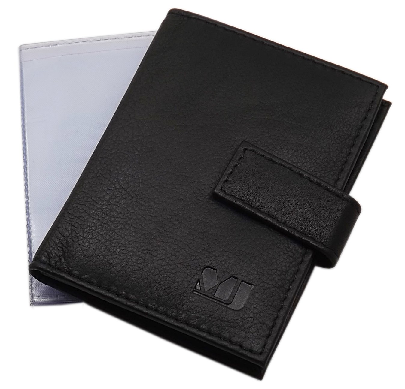 myledershop XL Leder Kreditkartenetui mit Ersatzfolie MJ-Design-Germany in Schwarz