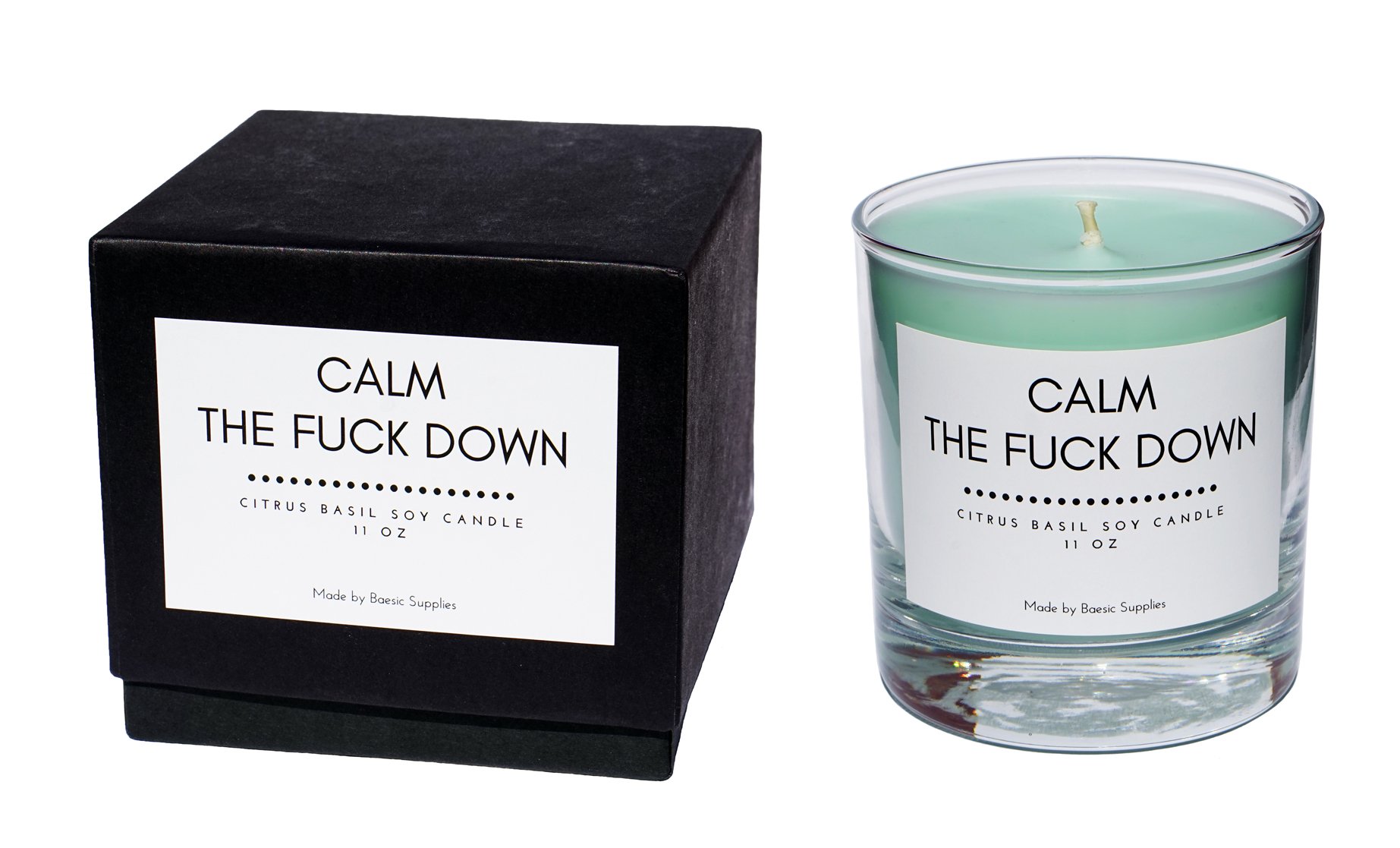 Baesic Supplies Calm The Fuck Down Soy Candle, 11 oz