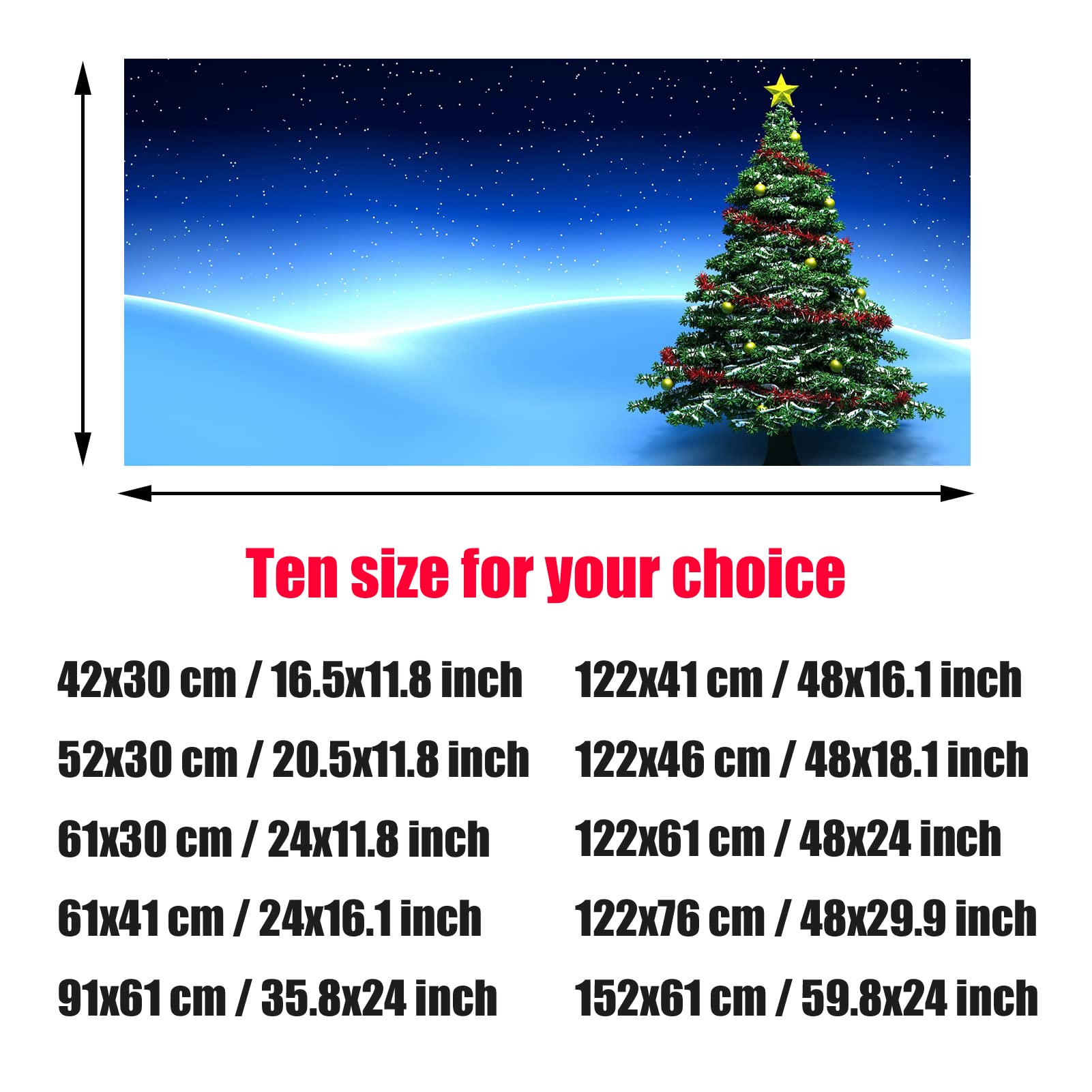 BAHULA Poster autocollant de fond d'aquarium, papier peint 3D pour aquarium - Ciel étoilé décoratif - Images de fond d'arbre de Noël - Décoration d'image de fond de Noël, 122 x 76 cm