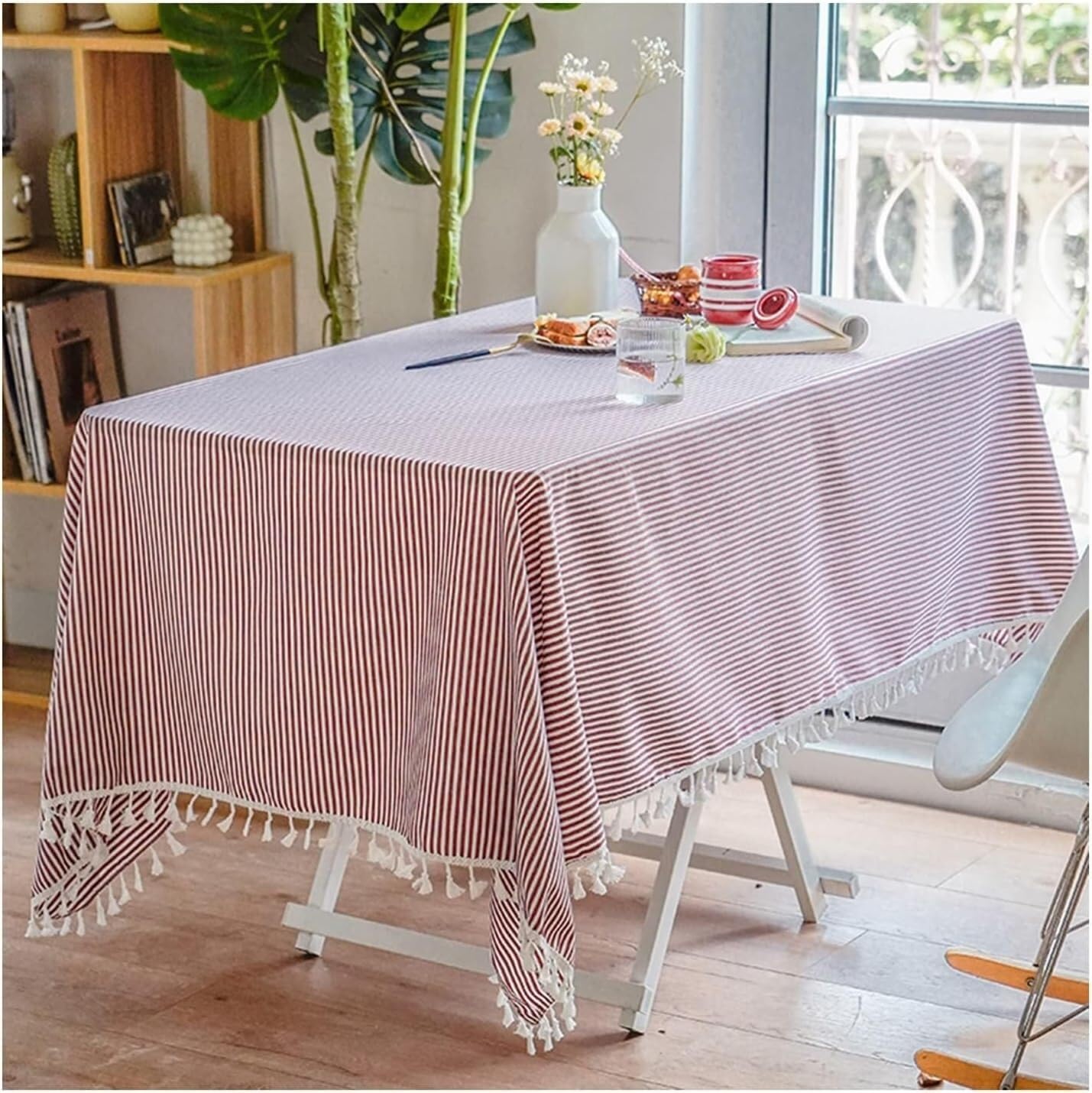 FBHFSUIEF Table Cloth Rectangle,Dining Tablecloth Cotton Linen Dinner Cover(140x200cm)