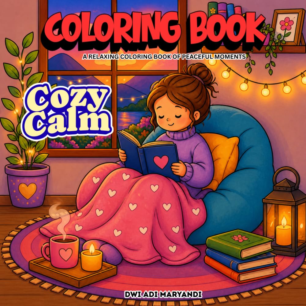 Cozy Calm Coloring Book: A Stress Relief Coloring Book for Adults with Simple and Relaxing Designs : 50 pages cozy coloring book (Coloring book for adult for stress reliever)