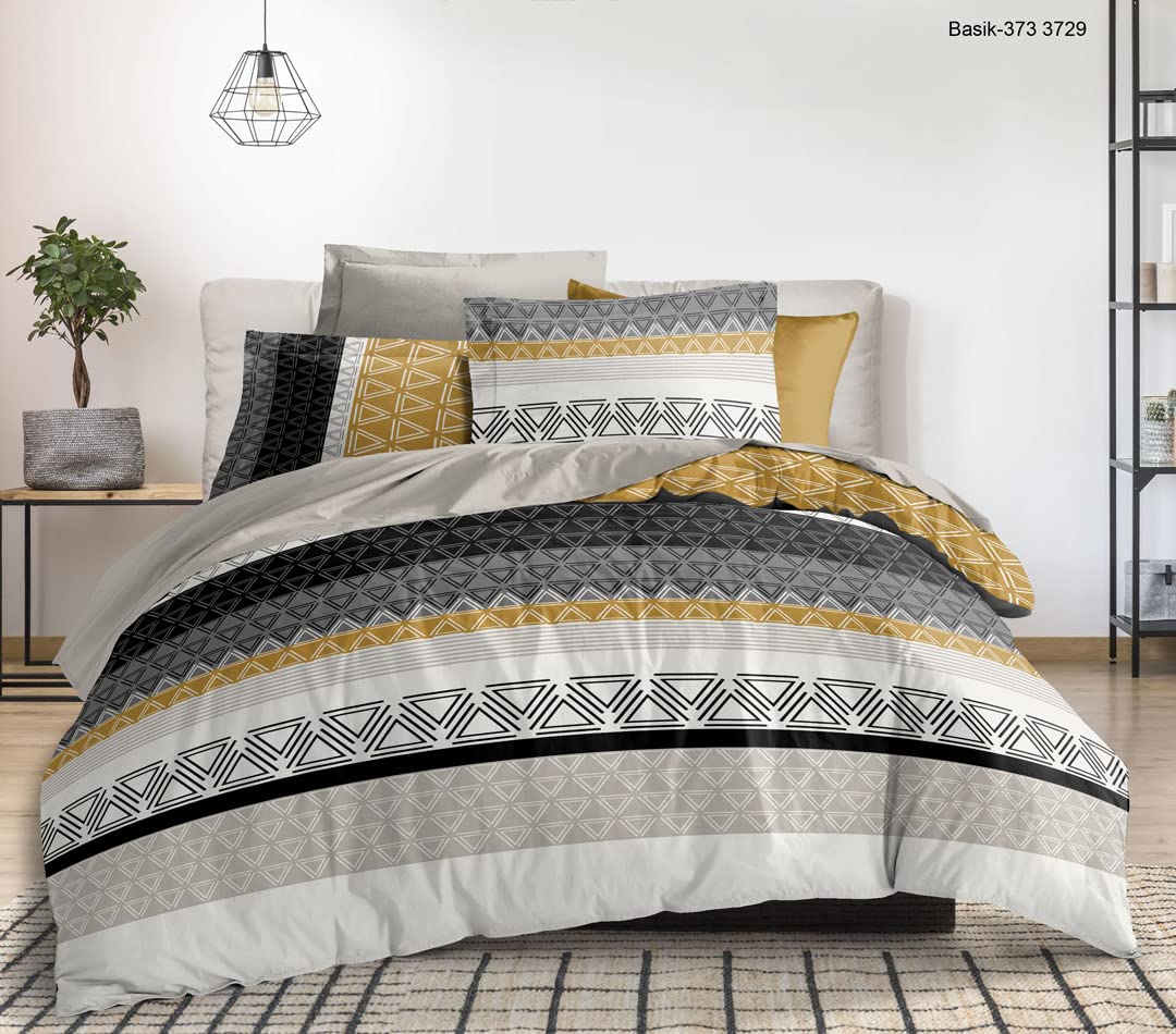 Douceur de Nuit, 1756/HC3BASIK Cotton Duvet Cover Set 220 x 240 cm + 2 Pillowcases 63 x 63 cm2 100% Cotton 57 Thread Count