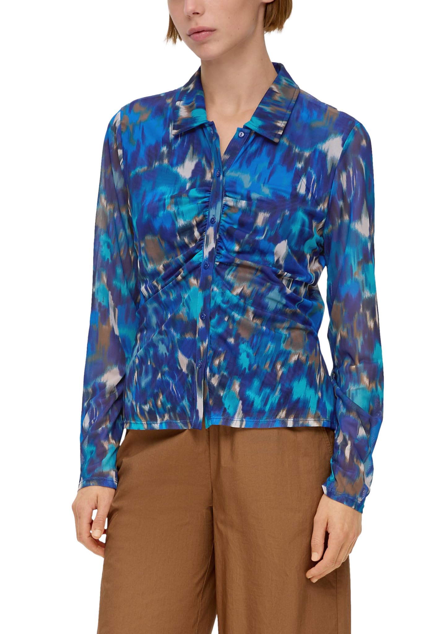 s.Oliver Damen T-Shirt Langarm Blue 34