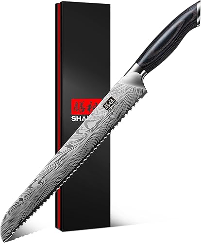 Miniatura 10 de SHAN ZU Cuchillo de chef en acero en polvo, cuchillo de cocina japonés de 8 pulgadas, cuchillos de chef ultra afilados, cuchillos japoneses de alto