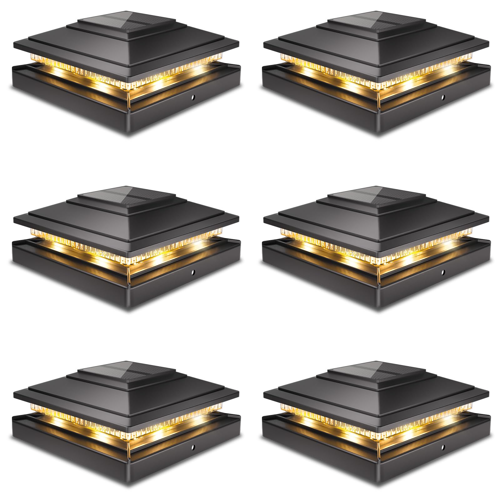 Solar Post Lights Outdoor Glass LED Fence Cap Light 2 Modes For - View #12