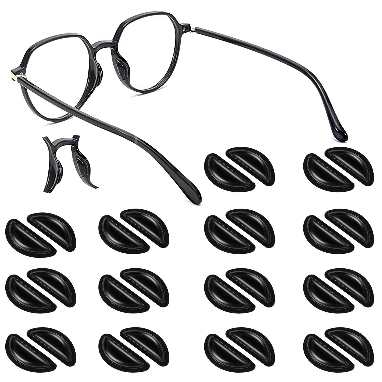 BendJoy ® 14 Pairs Black Adhesive Nose Pads for Eyeglasses, Anti-Slip Nose pads for Eyeglass D-shape Eyeglasses Nose Pad, Durable Nose Pads for Glasses - Nose Pad for Spectacles (B0DBHRJ1Y2) Amazon Price History, Amazon Price Tracker