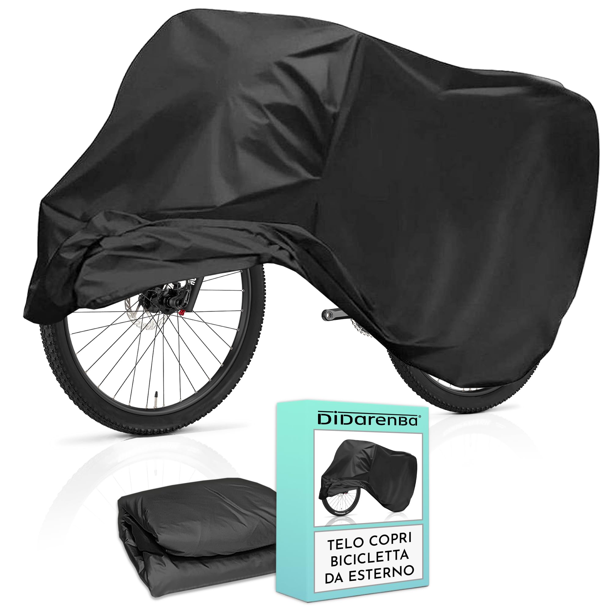 Copri bicicletta da esterno impermeabile Materiale PEVA 240 x 140 cm Protegge da sole pioggia polvere Nero