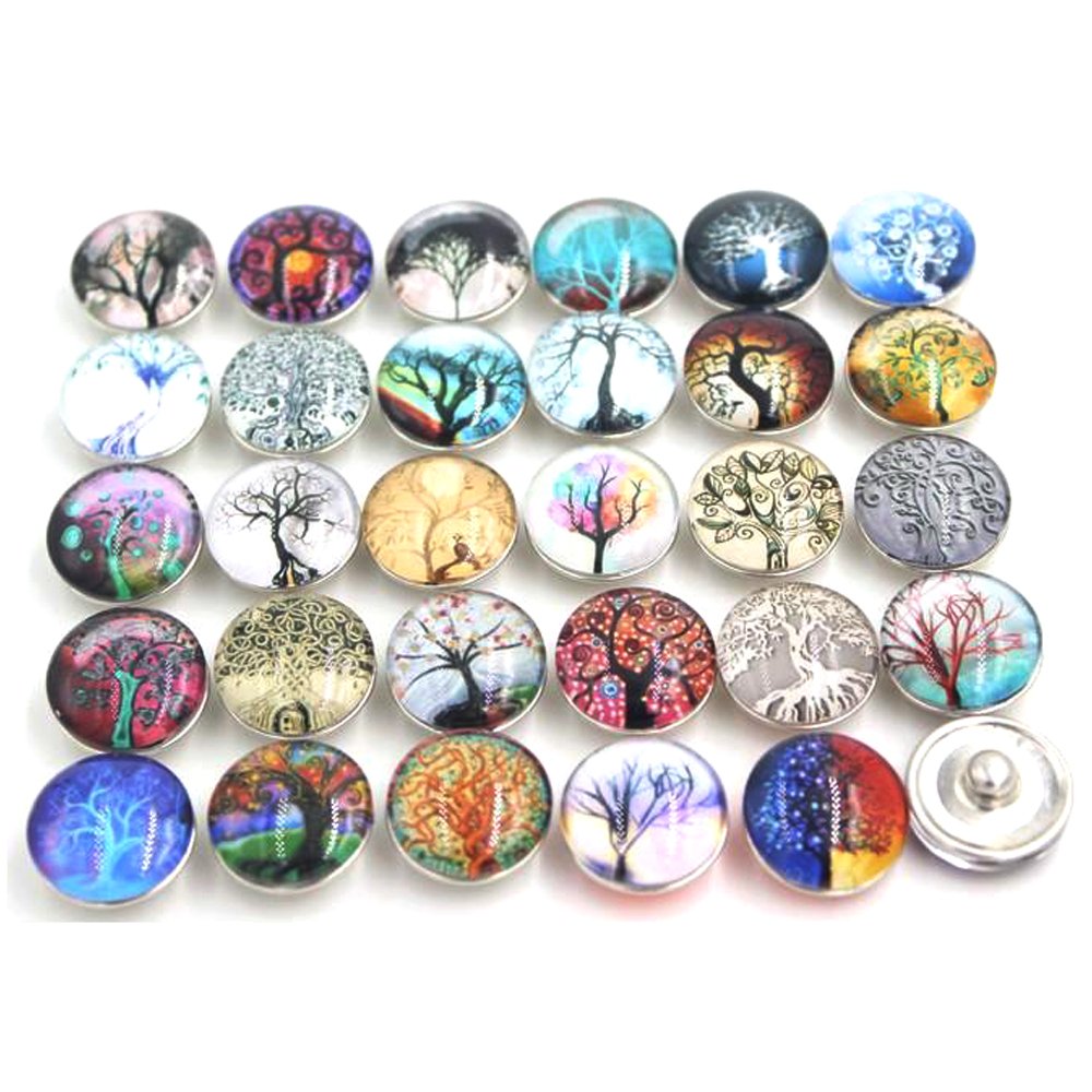 Simple Ever Simple Ever 18mm Tree Chunk Snap Button Charms for Snap Bracelet Pack of 20