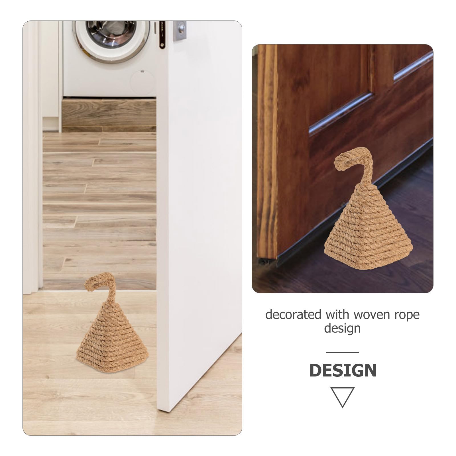 Fermaporta a Sfera, Fermaporta in Corda Intrecciata, Cotone e Lino, Palla in Cemento, Antiurto, Decorativo, per Casa e Camere da Letto