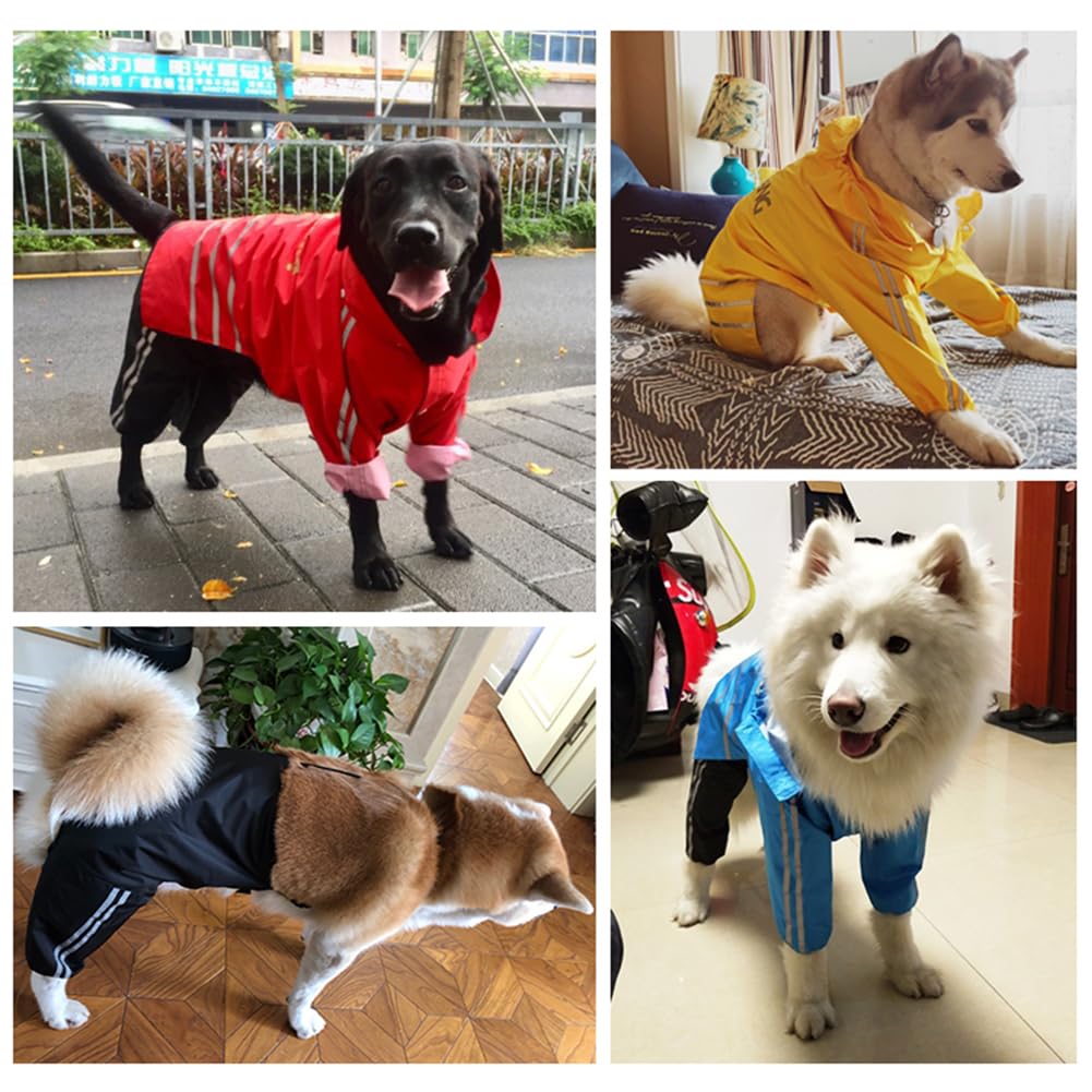 ⭐️犬用レインコート レインジャケット 反射犬服 防風 雨具 イエロー グレー 犬服 防水 防風 撥水 軽量 通気 ペット服 犬用 レインコート