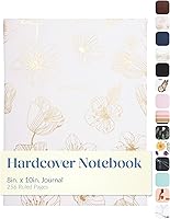 Vista 12 de WORLD TRAVELER Eccolo - Diario grande con páginas rayadas, cuaderno de escritura, tapa dura, 256 páginas blancas con líneas, marcador de cinta, se