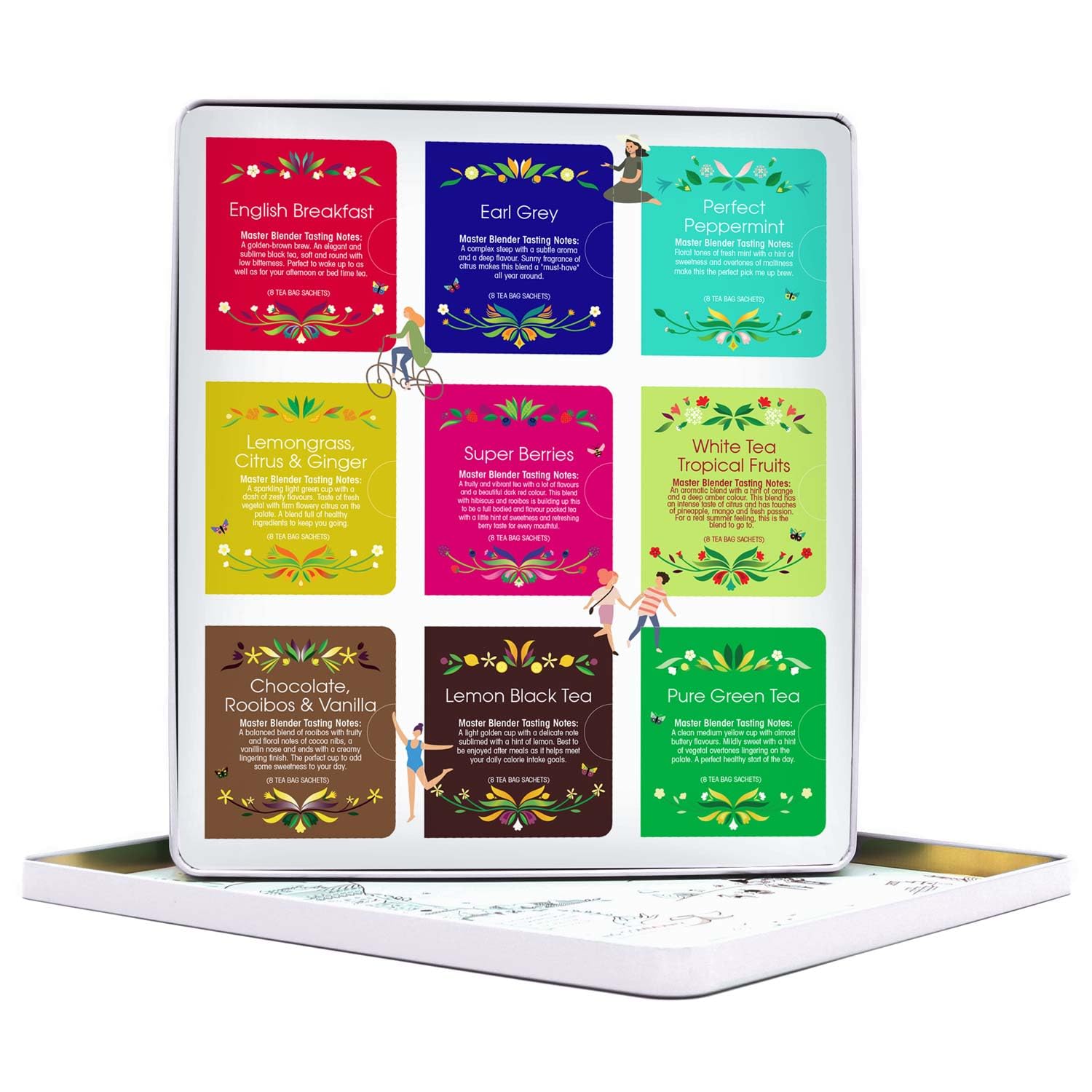 ETS - Tee-Kollektion "Luxury Tea Collection" in edler Metalldose, Tee Geschenk zu Weihnachten, Ostern, Geburtstag, BIO, 72 Teebeutel