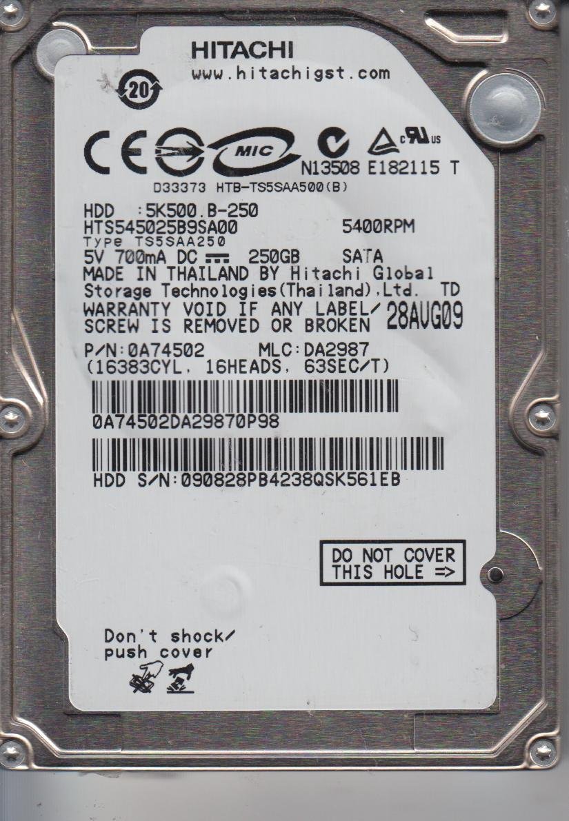 【中古】「非常に良い」Hitachi hts545025b9sa00?250?GB 5400rpm 2.5インチノートブックハードドライブ Amazon | Hitachi hts545025b9sa00 250 GB 5400rpm 2.5インチノート