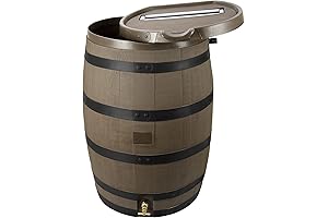 55 Gallon Plastic Barrel: Rain Barrel with Flat Back for Space-Saving