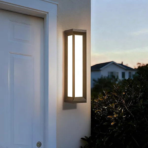 PAKEDANDUN Exterior Lighting Fixtures, 25.6" Waterproof Outside Lights for House, 3000K LED Large Outdoor Sconces Wall Lighting, Long Outdoor Wall Sconce, Black Grey Lamps for Front Porch Garage Patio