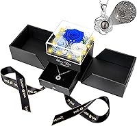 Vista 20 de Rosa Real Colorida Preservada - Flores Eternas Regalo de Rosa para Mamá Abuela Esposa Novia en el Día de la Madre Cumpleaños San Valentín Navidad