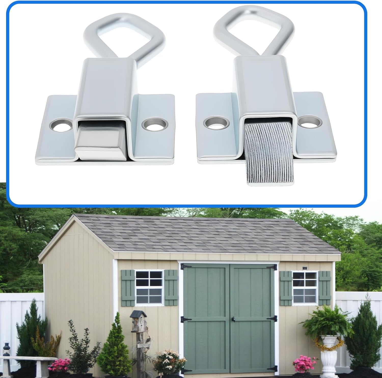 4pcs Door Bolt Latch Spring Extension Buckle Loaded Latch Pin for Shed Barn Door Fence