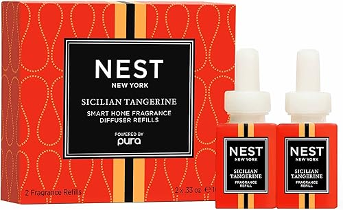 NEST New York - Repuesto de difusor de fragancia para el hogar inteligente, mandarina siciliana, juego de 2