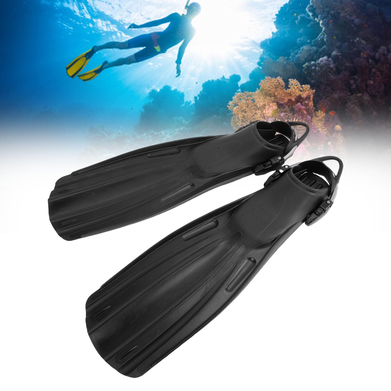 Cryfokt Aletas de Buceo, Hebilla Ajustable, Aletas de Buceo de Material TPR, de Snorkel con Bolsa de Almacenamiento para Snorkel, Natación, Apnea, Viajes para Adultos