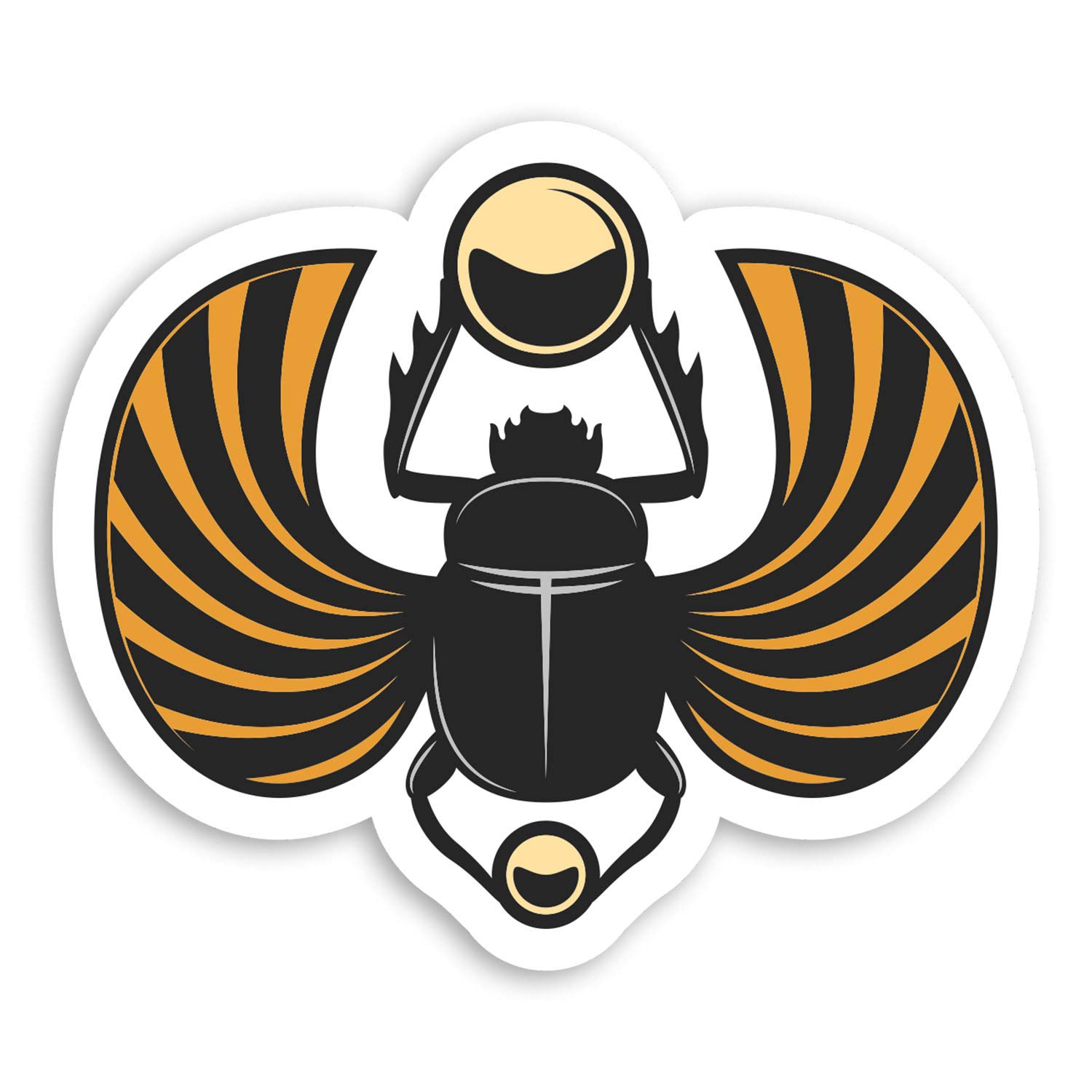 2 x 10cm Scarab Beetle Vinyl Stickers - Egyptian Egypt Luggage Sticker #20714 (10cm Wide)