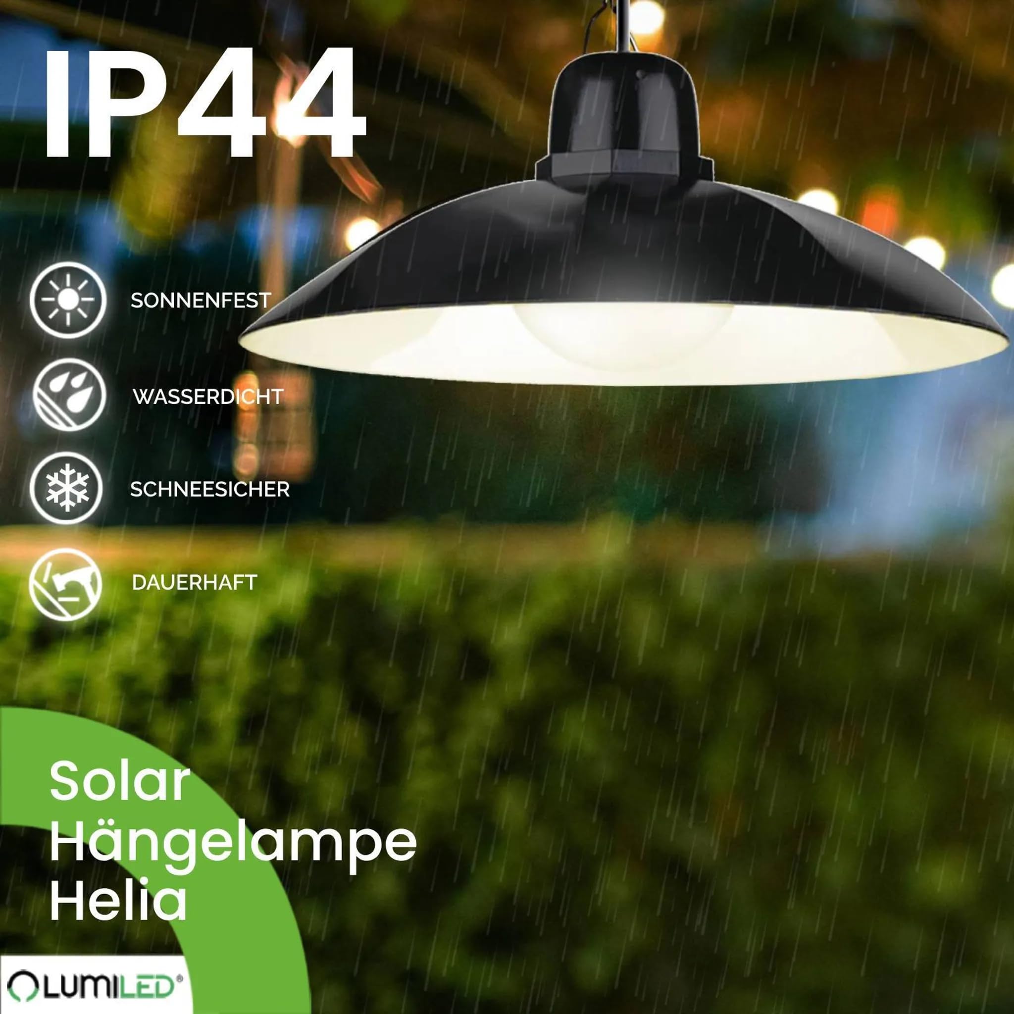Lumiled 2x Solarlampe Pendelleuchte, Hängelampe für Außen Hängend, Solar Lampe Outdoor IP44 2400mAh Kronleuchter Solar Hängeleuchte für Garten Terrasse Balkon Pavillon Neutralweiß 4000K