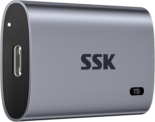 Miniatura 8 de SSK Disco duro externo SSD de 1 TB, SSD portátil de hasta 550 MBs, unidades de estado sólido rápidas, unidad externa USB 3.2 Gen2 para iPhone 15Pro,