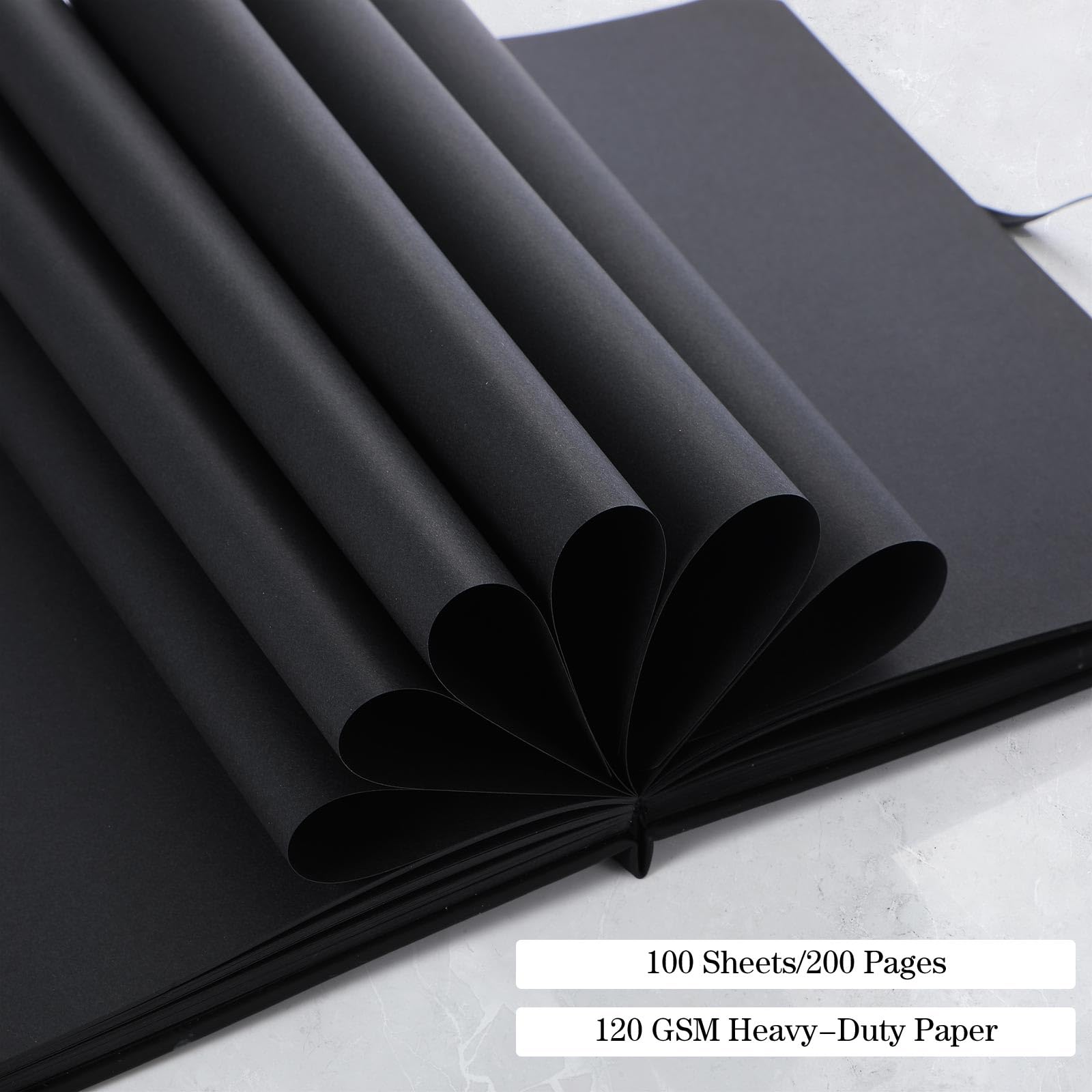 Thenshop Juego de 2 cuadernos de bocetos de papel negro, cuaderno de páginas negras con 12 marcadores metálicos, bolsillo de viaje, tapa dura, pintura en blanco, cuaderno de escritura para pintores de